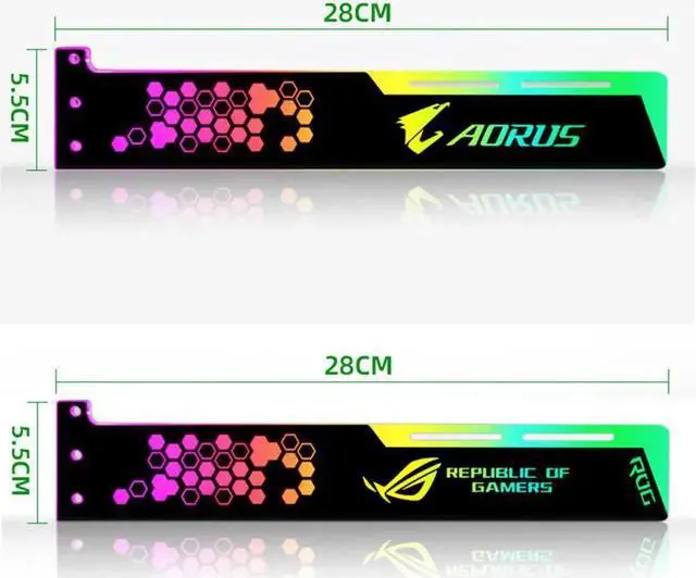 Alt view image 4 of 6 - Graphics Card Bracket Luminous Strong Structure RGB 12-color LED GPU Support for Computer