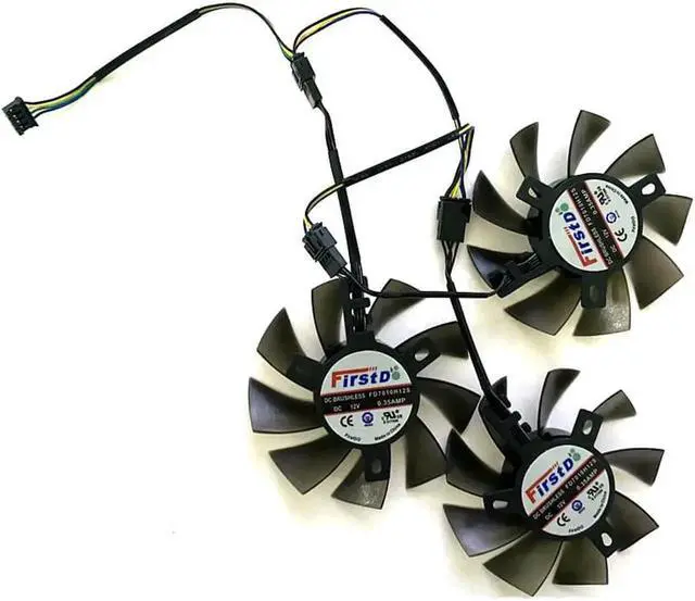 Alt view image 6 of 6 - 3pcs 75MM Ball FD8015H12S FD7010H12S 12V replace RadeonVII Cooler Fan For Amd Xfx Radeon VII Graphics Video Card Cooling Fans