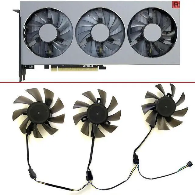 Main image of 3pcs 75MM Ball FD8015H12S FD7010H12S 12V replace RadeonVII Cooler Fan For Amd Xfx Radeon VII Graphics Video Card Cooling Fans
