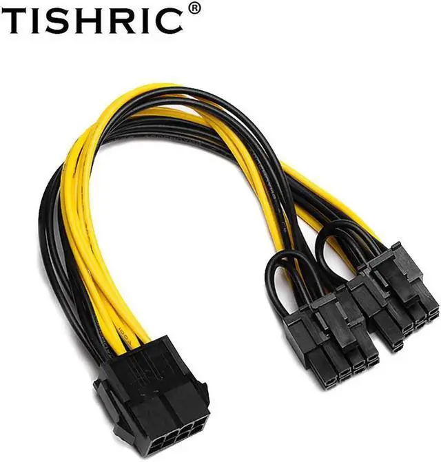 Alt view image 4 of 6 - 8 Pin to Dual PCIE 6+2 8Pin Power Cable Motherboard Graphics Video Card PCI Express PCI-E Riser GPU Power Cable 20cm