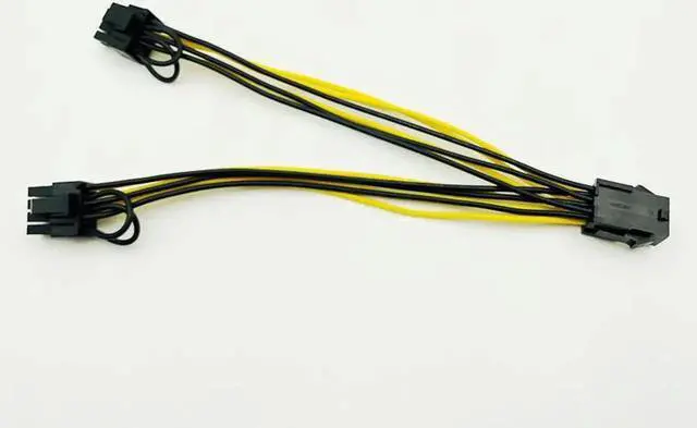 Alt view image 2 of 6 - 10PCS 6pin PCI Express to PCIe Dual 8pin Cable Motherboard Graphics Video Card PCI-e GPU VGA Splitter Hub Power Cable for Mining