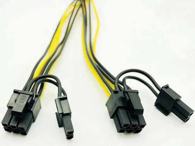 Alt view image 6 of 6 - 10PCS 6pin PCI Express to PCIe Dual 8pin Cable Motherboard Graphics Video Card PCI-e GPU VGA Splitter Hub Power Cable for Mining
