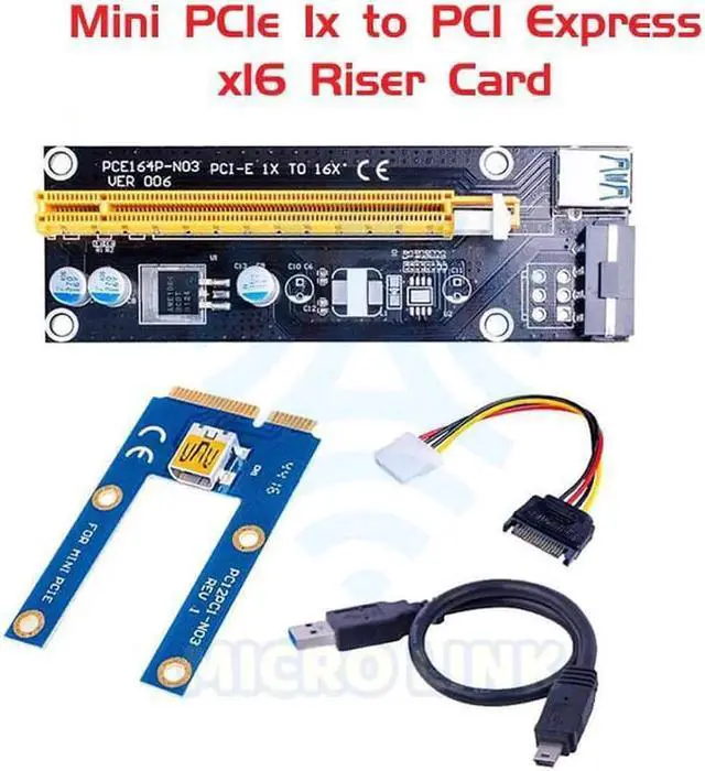 Main image of mlc Mini PCIe 1x to PCI Express x16 Riser Card for Laptop External Graphics Card GDC Miner mini PCIe to PCI-e Slot for BTC Minin