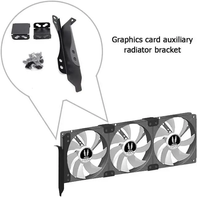 Alt view image 2 of 6 - 1 set of Fan Mounting Bracket PCI slot Dual Fan Mounting Bracket 90 Mm 120 Mm Fan Connector For Desktop Graphics Card Bracket