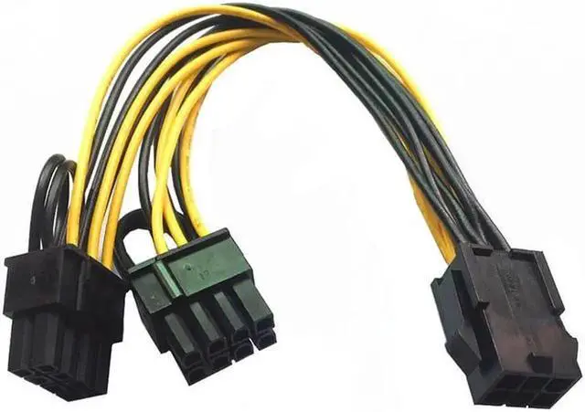 Alt view image 3 of 6 - 10pcs/lot PCI-E 6-pin to Dual 6+2-pin (6-pin/8-pin) Power Splitter Cable Graphics Card PCIE PCI Express 6Pin to Dual 8Pin Power