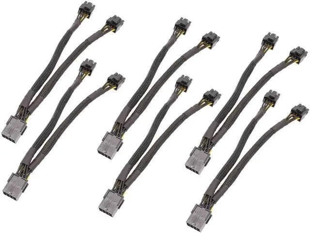 Alt view image 5 of 6 - 10Pcs 21/50cm 8Pin PCI Express to Dual PCIE 8(6+2) pin Power Cable Motherboard Graphics Card PCI-E GPU Power Data Cable Splitter