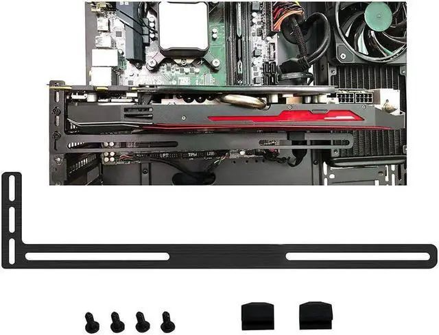 Alt view image 6 of 6 - Durable Aluminum Bracket for Graphics Card GPU Card Holder Suit L-shaped Support Universal Radiator Motherboard
