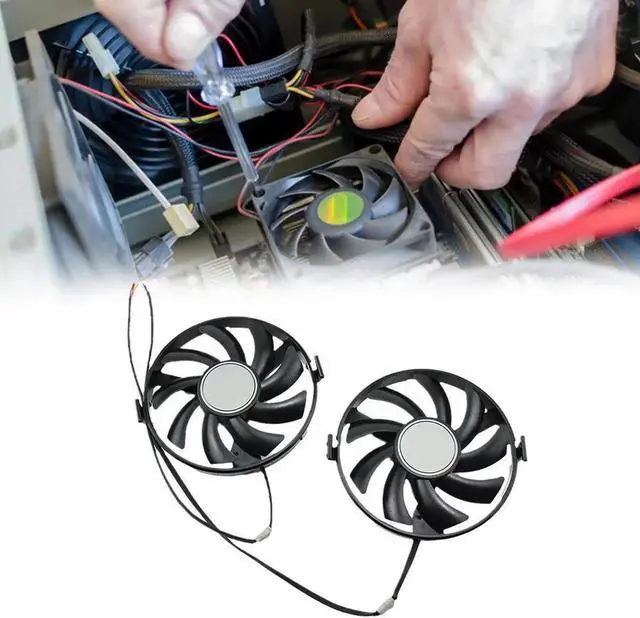 Alt view image 5 of 5 - GPU VGA Cooler Model Is FDC10H12S9-C Cooling Fan For XFX R9 370 R9 380 R9 380X R7 370 R7 360 Graphics Card Fan As A Replace J9A6