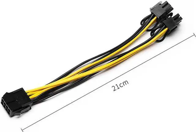 Alt view image 6 of 6 - 10Pcs 8 Pin PCI Express to Dual PCIE 6+2 Pin Power Cable BTC Mining GPU Motherboard Graphics Card Power Data Cable Splitter 20cm