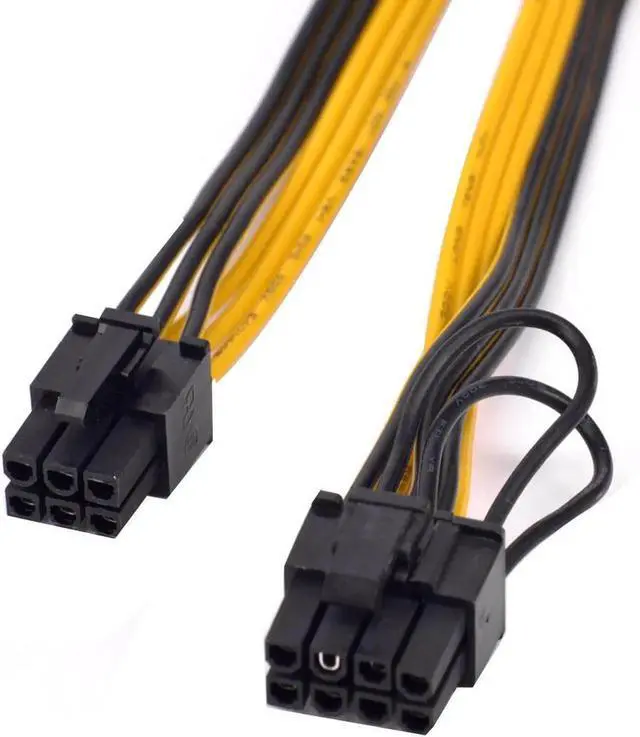 Alt view image 4 of 6 - PCIe 6Pin to 6+2 Pin Power Supply Cable 8 pin to 6 Pin PCI Express Graphics Card Power Cable Male to Male Port