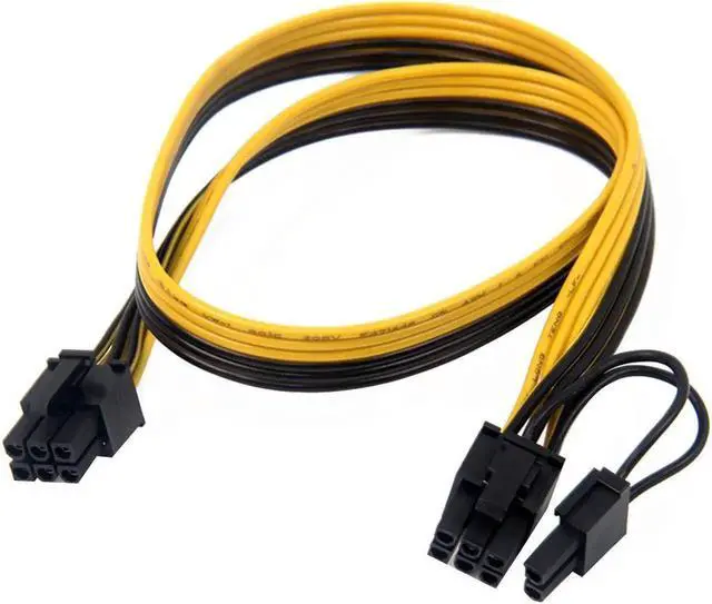 Alt view image 5 of 6 - PCIe 6Pin to 6+2 Pin Power Supply Cable 8 pin to 6 Pin PCI Express Graphics Card Power Cable Male to Male Port
