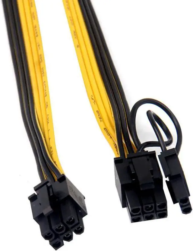 Alt view image 6 of 6 - PCIe 6Pin to 6+2 Pin Power Supply Cable 8 pin to 6 Pin PCI Express Graphics Card Power Cable Male to Male Port