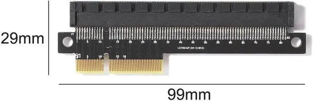 Alt view image 3 of 6 - PCIE 4X to 16X Riser Card Expansion Steering Adapter PCI Express Riser Card x4 to x16 Video Graphics Adapter Converter