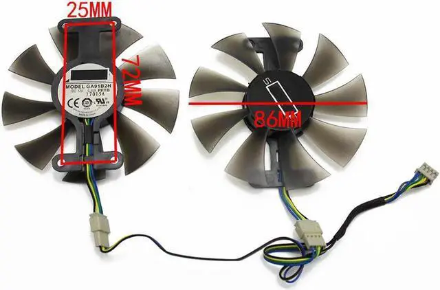 Alt view image 3 of 5 - GA91B2H 12V 0.35A 86mm RX 560 4Pin VGA Fan For SAPPHIRE RX560 Graphics Card Cooling Fan