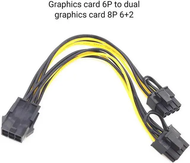 Alt view image 6 of 6 - 10pcs PCI-E 6-Pin To Dual 6+2-Pin (6-Pin/8-Pin) Power Splitter Cable Graphics Card 6Pin To Dual 8Pin PCIE Express Power Cable