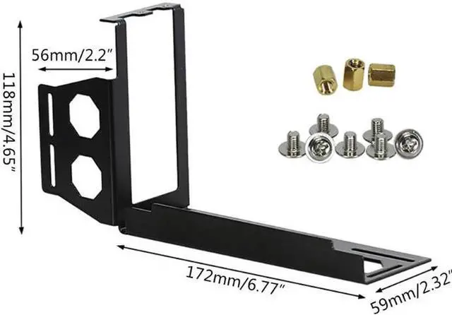 Alt view image 6 of 6 - DIY Metal Graphics Cards Vertical Bracket Riser PCI Express Stent Mount Stand Holder For PC Case Displays VGA Graphics Card