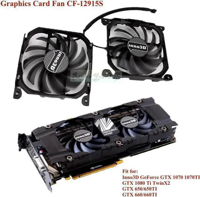 Alt view image 5 of 6 - DC 12V Computer PC Graphics Card Fan Cooler For INNO3D GTX 650 GTX650ti 660 660ti CF-12915S 85mm 95mm GPU VGA Cooling Fans New