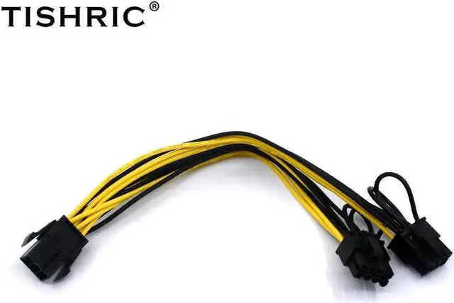Alt view image 6 of 6 - 10pcs PCI Express PCIE 6 Pin to Dual 8 6+2 Pin Graphic Video Card Adapter Power Supply Splitter Cable For Mining riser