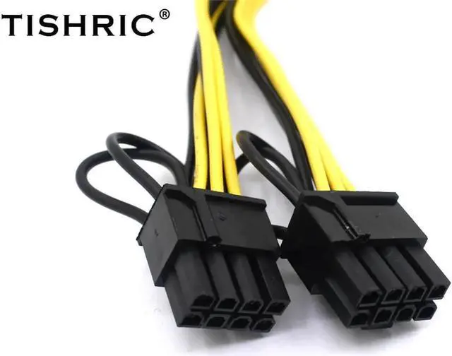 Alt view image 4 of 6 - 10pcs PCI Express PCIE 6 Pin to Dual 8 6+2 Pin Graphic Video Card Adapter Power Supply Splitter Cable For Mining riser