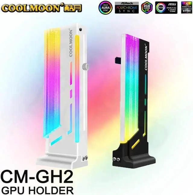 Main image of COOLMOON GPU HOLDER Vertical Graphics Card Bracket 5V AURA SYNC ARGB Jack Symphony Graphics Card Support Bracket CM-GH2
