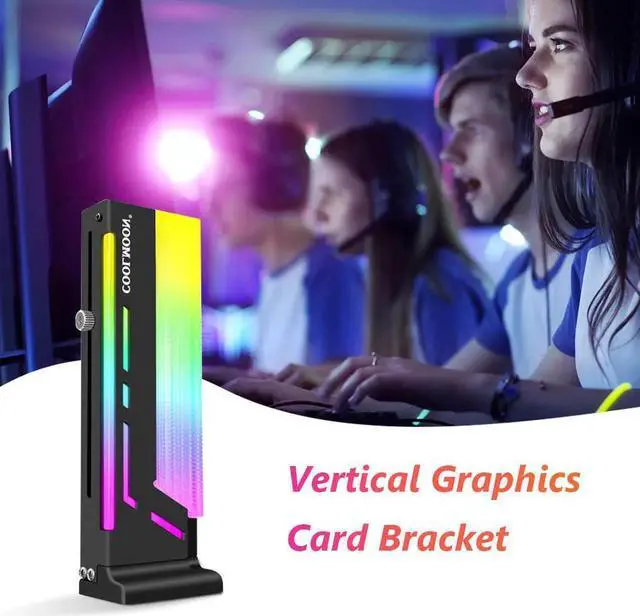 Alt view image 2 of 6 - COOLMOON GPU HOLDER Vertical Graphics Card Bracket 5V AURA SYNC ARGB Jack Symphony Graphics Card Support Bracket CM-GH2