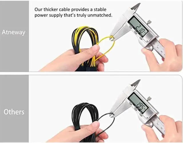 Alt view image 5 of 6 - 20cm PCI Express 8-pin to Dual 6+2-pin (8-pin) Power Splitter VGA Graphics Video Card PCI-e GPU Motherboard Power data Cable