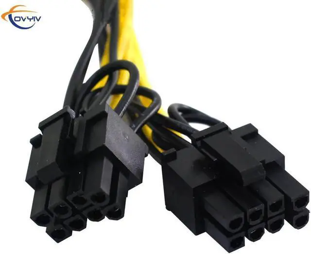 Alt view image 3 of 6 - COVYIV 8 Pin PCI-E to Dual PCIE 6+2 Pin Power Cable Motherboard Graphics Card PCI Express Riser GPU Power Data Cable 20cm
