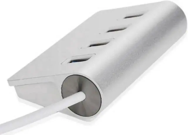 Alt view image 4 of 7 - Silver Aluminum 4 Port USB 3.0 Hub up to 5Gbps Super High Speed Data Transfer for MacBook Air, Mac Mini, iMac, Laptop, PC, USB Flash Drives and More