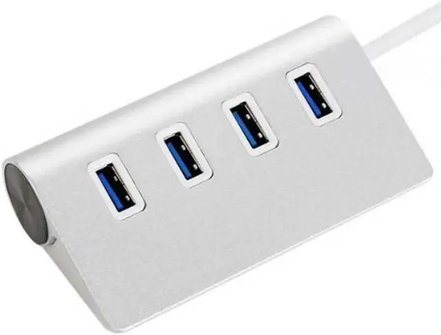 Alt view image 6 of 7 - Silver Aluminum 4 Port USB 3.0 Hub up to 5Gbps Super High Speed Data Transfer for MacBook Air, Mac Mini, iMac, Laptop, PC, USB Flash Drives and More