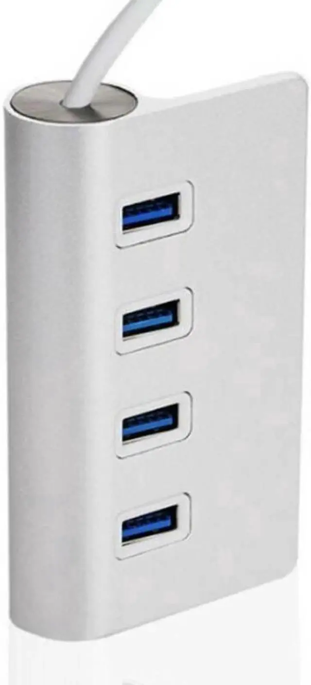 Alt view image 7 of 7 - Silver Aluminum 4 Port USB 3.0 Hub up to 5Gbps Super High Speed Data Transfer for MacBook Air, Mac Mini, iMac, Laptop, PC, USB Flash Drives and More