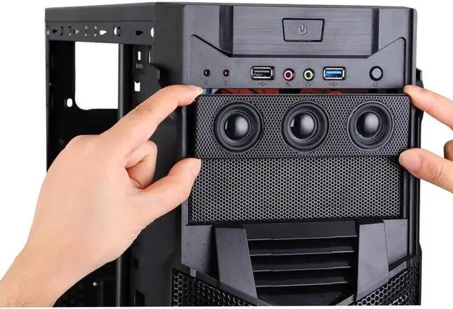 Alt view image 4 of 5 - 5.25" Internal Stereo Surround Speaker PC Front Panel Computer Case Built-in Music Loudspeakers