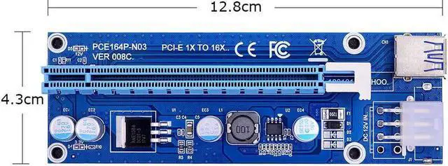 Alt view image 2 of 5 - NGFF M.2 M Key to USB 3.0 PCI-E Riser Card M2 to USB3.0 PCIE 16X 1X Extender with 6Pin Power for Graphics Card