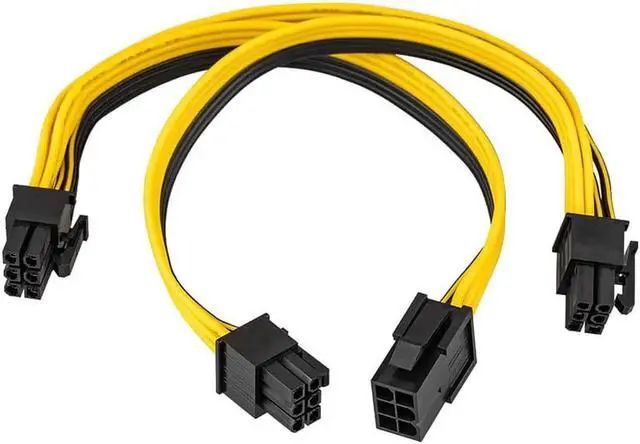 Alt view image 2 of 6 - PCI Express 6Pin Female to 3 6 Pin Male PCI-E PCIe Extension Cable Power Supply Splitter for Graphics Video Card Adapter