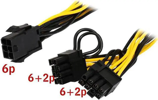 Main image of 6pin to 2*8pin(6+2)pin for miner Molex 6 pin PCI E to 2*PCIe 8 (6+2) pin Graphics Video Card PCI-e VGA Splitter Hub Power Cable