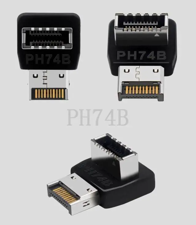 Alt view image 4 of 7 - Computer Motherboard Type-C USB3.1 Type-E 90 Degree Converter Computer Internal USB Header Adapter USB 3.1 Type-E 90 Degree Steering Elbow (2 PACK)