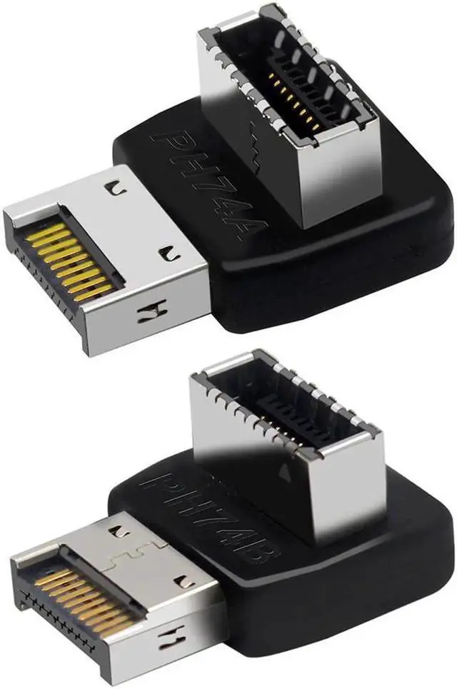 Main image of Computer Motherboard Type-C USB3.1 Type-E 90 Degree Converter Computer Internal USB Header Adapter USB 3.1 Type-E 90 Degree Steering Elbow (2 PACK)
