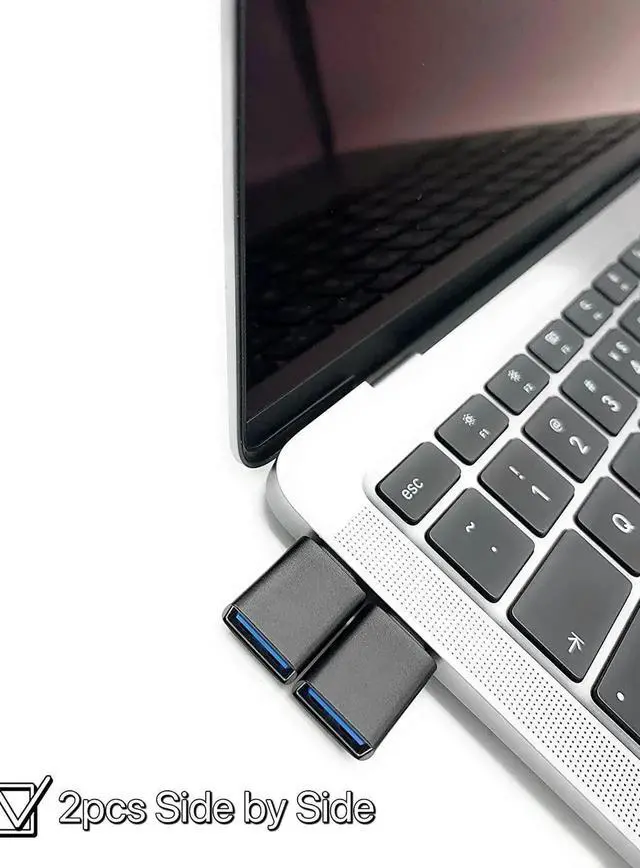 Alt view image 4 of 6 - [10Gbps] USB C to USB Adapter [2-PACK], USB C Male to USB Female Adapter,USB3.2 Gen 2, Compatible with MacBook Pro/Air, Laptops, Phones and Other Type C or Thunderbolt 4/3 Devices (Black)