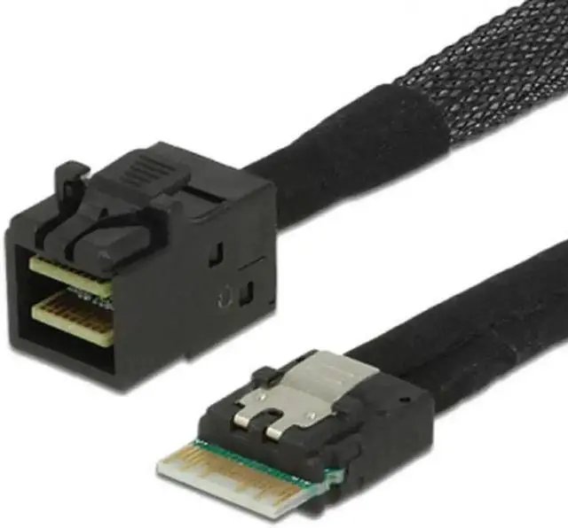 Alt view image 6 of 7 - Aomoproing 4.0 SFF-8654 4i 38pin Host to HD Mini SAS 4i SFF-8643 36pin Target Cable 50cm
