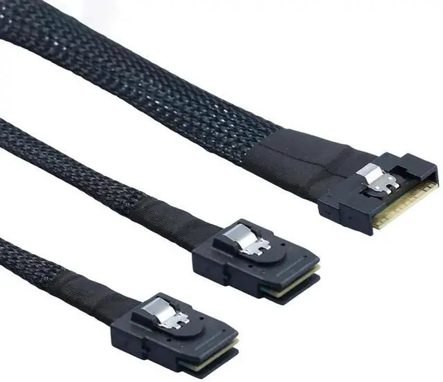 Alt view image 3 of 6 - Aomoproing SFF-8654 8i 4.0 to Dual SAS 8087 Cable \u2013 32AWG 24G High-Speed Server Internal Cable with Anti-Misdirection Design (0.8M)