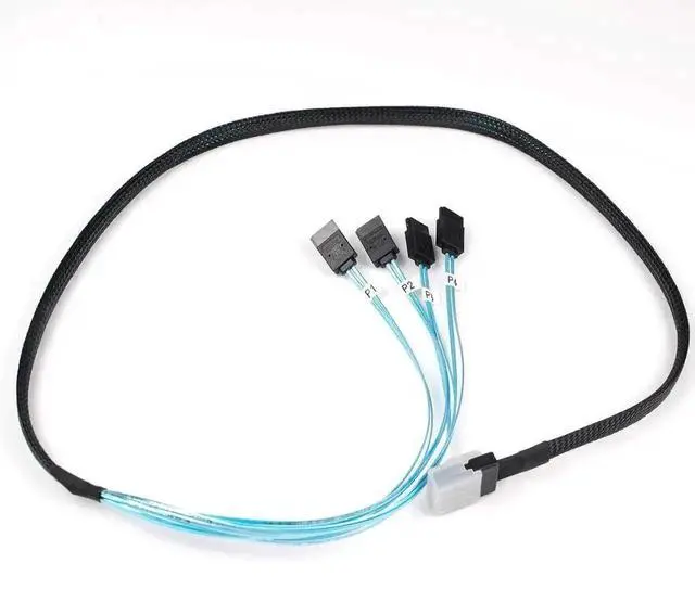 Main image of Aomoproing 2PCS Internal Mini SAS 36pin (SFF-8087) Male to 4X SATA 7pin Female Fan-Out Cable, 1-Meter (3.3feet)