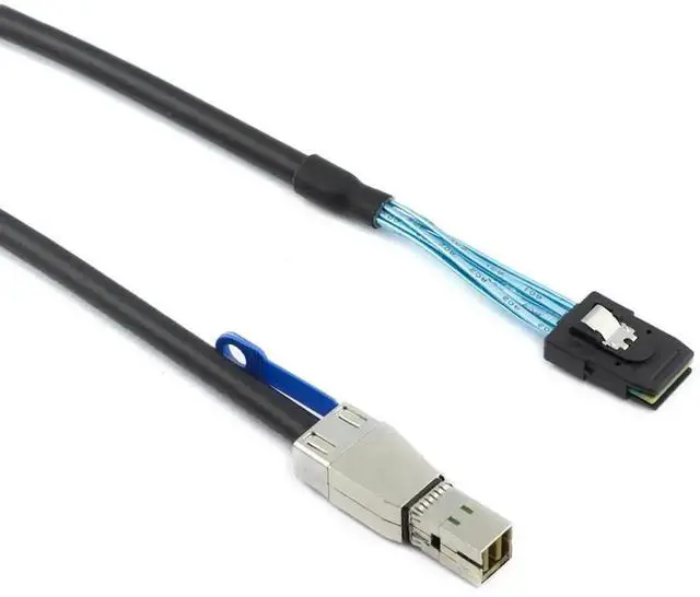 Alt view image 2 of 5 - Aomoproing Mini SAS HD SFF-8644 with IC to SFF-8087 Server Stacking Cable \u2013 12Gbps High Speed 28AWG 10 Ohm Data Cable, Black (2M)