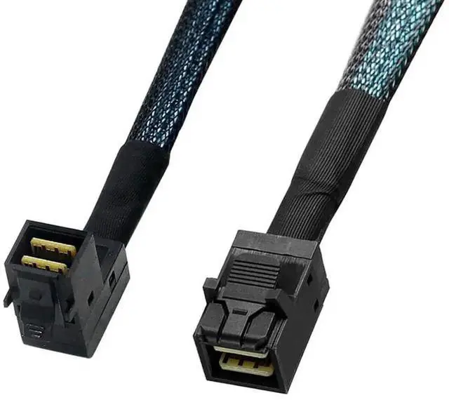 Alt view image 4 of 6 - Aomoproing Heretom 2PCS 36-pin Internal Mini-SAS SFF-8643 HD Right Angle to 36-pin Internal Mini-SAS HD Cable