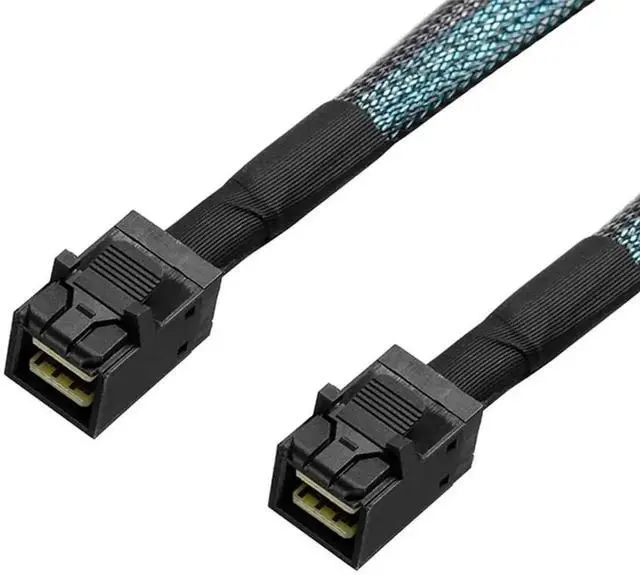 Alt view image 4 of 6 - Aomoproing 2 Pack Internal Mini SAS HD SFF-8643 to SFF-8643 Cable, Internal Mini SAS to Mini SAS Cable, 12Gbps, Compatible with RAID or PCI Express Controller(3.3FT/1M)