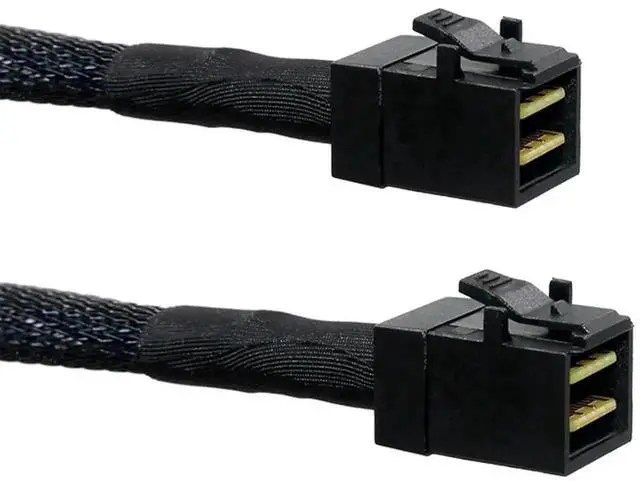 Alt view image 5 of 6 - Aomoproing 2 Pack Internal Mini SAS HD SFF-8643 to SFF-8643 Cable, Internal Mini SAS to Mini SAS Cable, 12Gbps, Compatible with RAID or PCI Express Controller(3.3FT/1M)