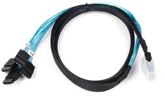 Alt view image 4 of 6 - Aomoproing 2PCS Internal Mini SAS 36pin (SFF-8087) Male to 4X SATA 7pin Female Fan-Out Cable, 1-Meter (3.3feet)
