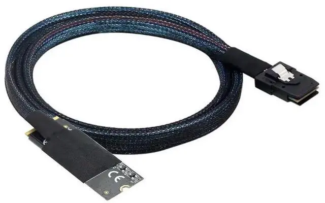 Main image of Aomoproing M.2 M-Key NVMe 2260 to Mini SAS SFF-8087 Server Cable Plug and Play \u2013 12Gbps High Speed 30AWG Data Cable for RAID Controller, HDD, SSD (0.5M/19.68in)