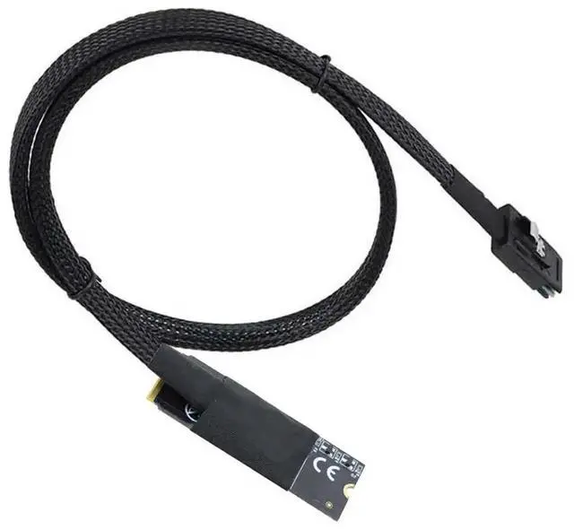 Alt view image 5 of 5 - Aomoproing M.2 M-Key NVMe 2260 to Mini SAS SFF-8087 Server Cable Plug and Play \u2013 12Gbps High Speed 30AWG Data Cable for RAID Controller, HDD, SSD (0.5M/19.68in)