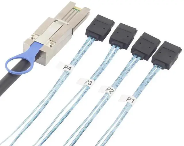 Alt view image 4 of 4 - AomoproingMINI SAS HD SFF-8088 to 4X SATA 7Pin Cable, 0.5m/1m/2m/3m High Speed 6Gbps Server Hard Drive Data Cable Compatible with Servers, Storage Expansion, RAID Controller, Workstations (2M/78.74in)