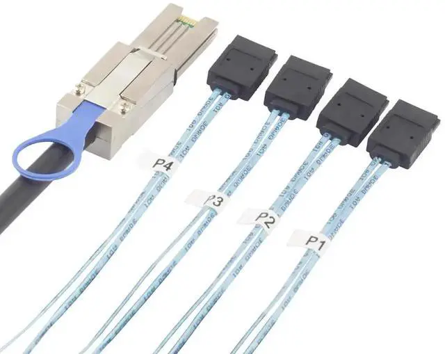 Main image of AomoproingMINI SAS HD SFF-8088 to 4X SATA 7Pin Cable, 0.5m/1m/2m/3m High Speed 6Gbps Server Hard Drive Data Cable Compatible with Servers, Storage Expansion, RAID Controller, Workstations (1m/39.37in)