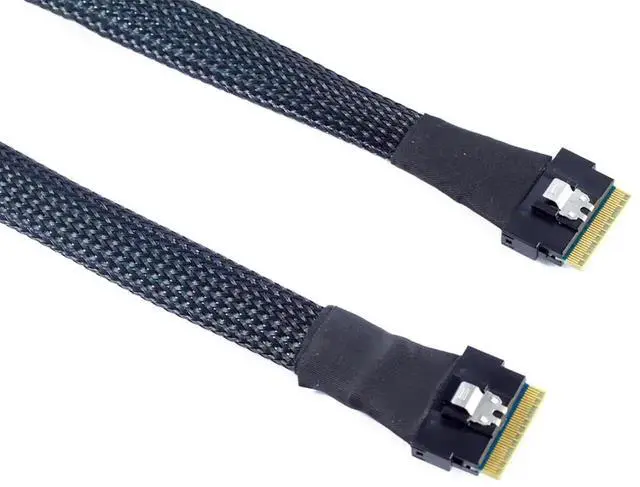 Alt view image 2 of 5 - Aomoproing Slimline SAS 4.0 SFF-8654 8i 74pin Cable PCI-E Ultraport Extension 32AWG 24G High-Speed Server Interconnect (0.5M)